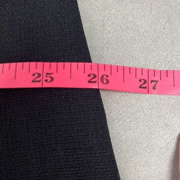 Studio I 18W Midi Sheath Dress Black Ivory Colorblock Square Neck Tie Waist Work - Picture 11 of 12